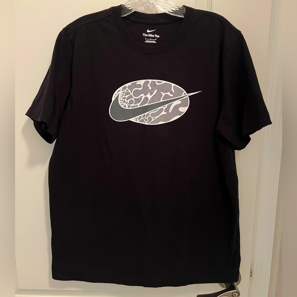 The Nike Tee Collection Black T-Shirt with Grey Swoosh Logo